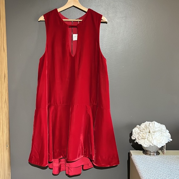 Free People Soft Focus Cherry Velvet Dress - Picture 13 of 15